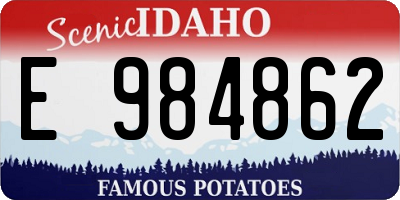 ID license plate E984862