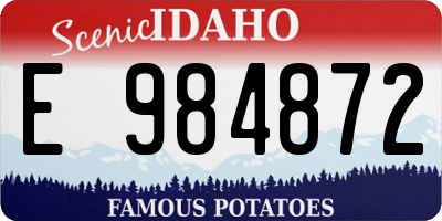 ID license plate E984872