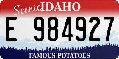 ID license plate E984927