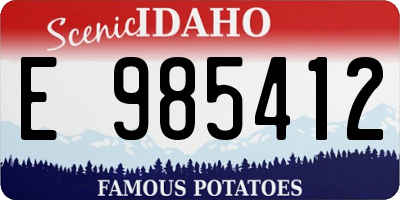 ID license plate E985412