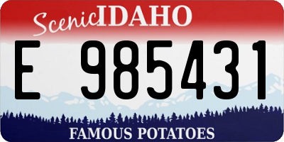 ID license plate E985431