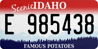 ID license plate E985438