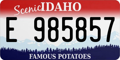 ID license plate E985857