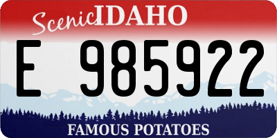 ID license plate E985922