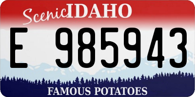 ID license plate E985943