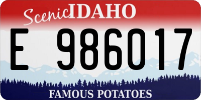 ID license plate E986017