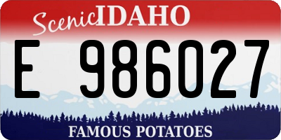 ID license plate E986027