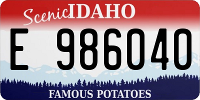 ID license plate E986040