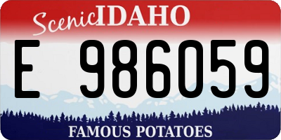 ID license plate E986059