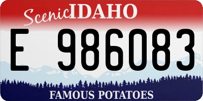 ID license plate E986083