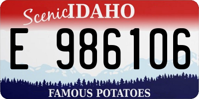 ID license plate E986106