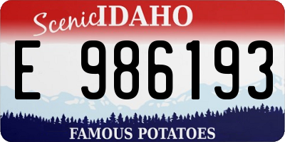 ID license plate E986193