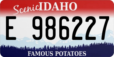 ID license plate E986227