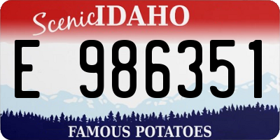 ID license plate E986351