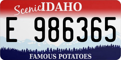 ID license plate E986365