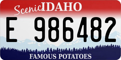 ID license plate E986482
