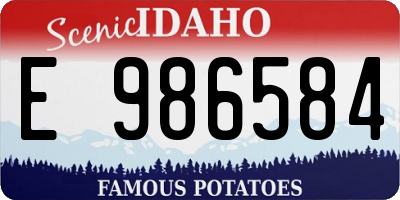ID license plate E986584
