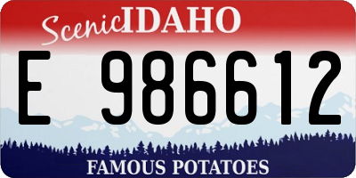ID license plate E986612