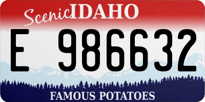 ID license plate E986632