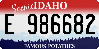 ID license plate E986682