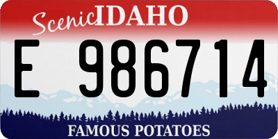 ID license plate E986714