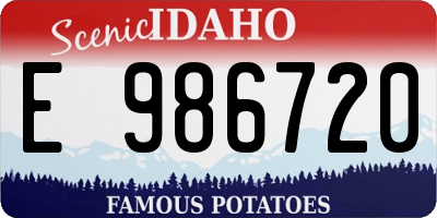 ID license plate E986720