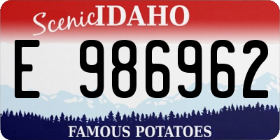 ID license plate E986962