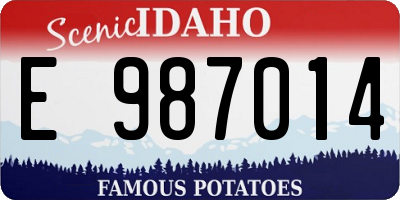 ID license plate E987014