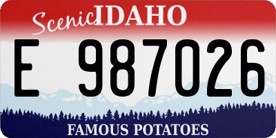 ID license plate E987026