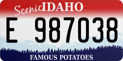 ID license plate E987038