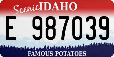 ID license plate E987039
