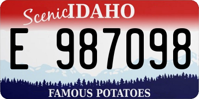 ID license plate E987098