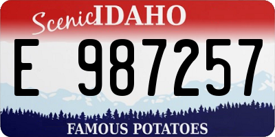 ID license plate E987257