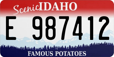 ID license plate E987412