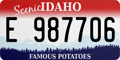 ID license plate E987706
