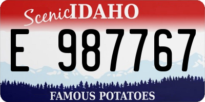ID license plate E987767