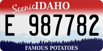 ID license plate E987782