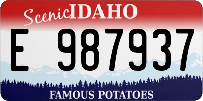 ID license plate E987937