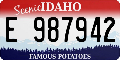 ID license plate E987942