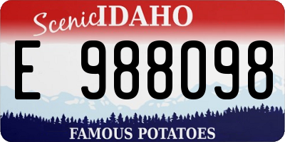 ID license plate E988098