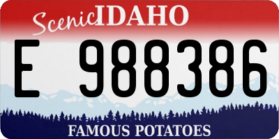 ID license plate E988386