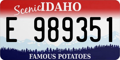 ID license plate E989351