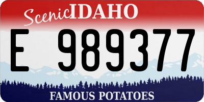 ID license plate E989377
