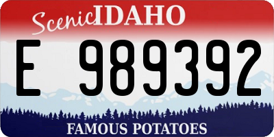 ID license plate E989392