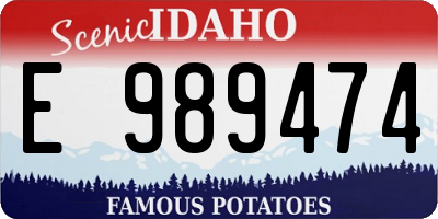 ID license plate E989474