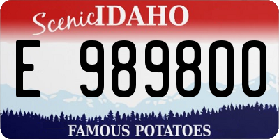 ID license plate E989800