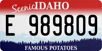 ID license plate E989809