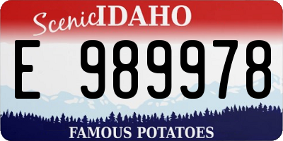 ID license plate E989978