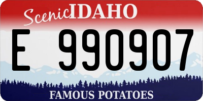 ID license plate E990907