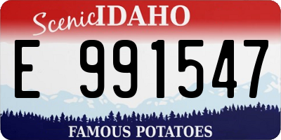 ID license plate E991547